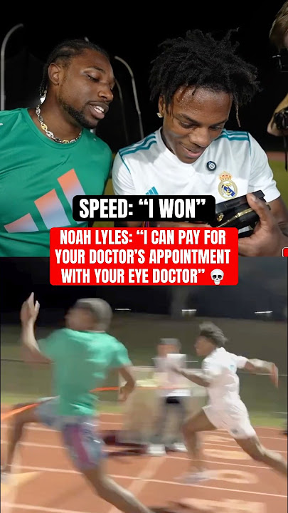 Noah Lyles talking trash after beating IShowSpeed in a race 😂 (via @IShowSpeed)