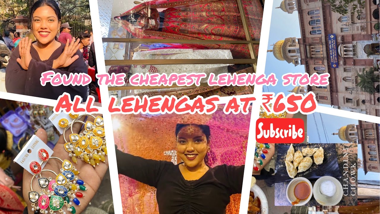 CHEAPEST LEHENGA 🛍️ ||₹650|| CHANDINI CHOWK||WEDDING GUEST LEHENGAS||