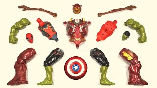 merakit mainan hulk smash vs hulk buster vs spider-man vs siren head