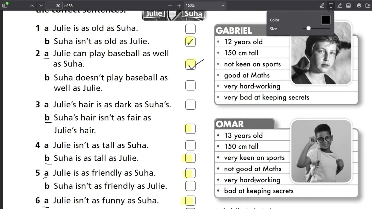 الصف السابع انجليزي كتاب التمارين صفحة 28 / الفصل الثاني المنهاج الجديد