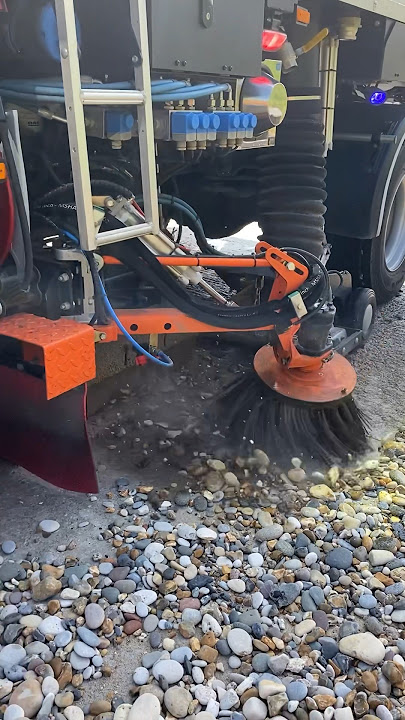How satisfying is that sweep up? ✨ #roadsweeper #satisfying #cleaning #beforeandafter #truck