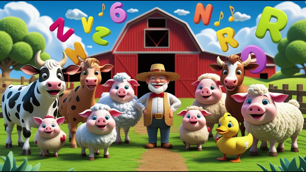 Old MacDonald’s Farm Animal Names Song – Learn Animals | Kids Nursery Rhyme