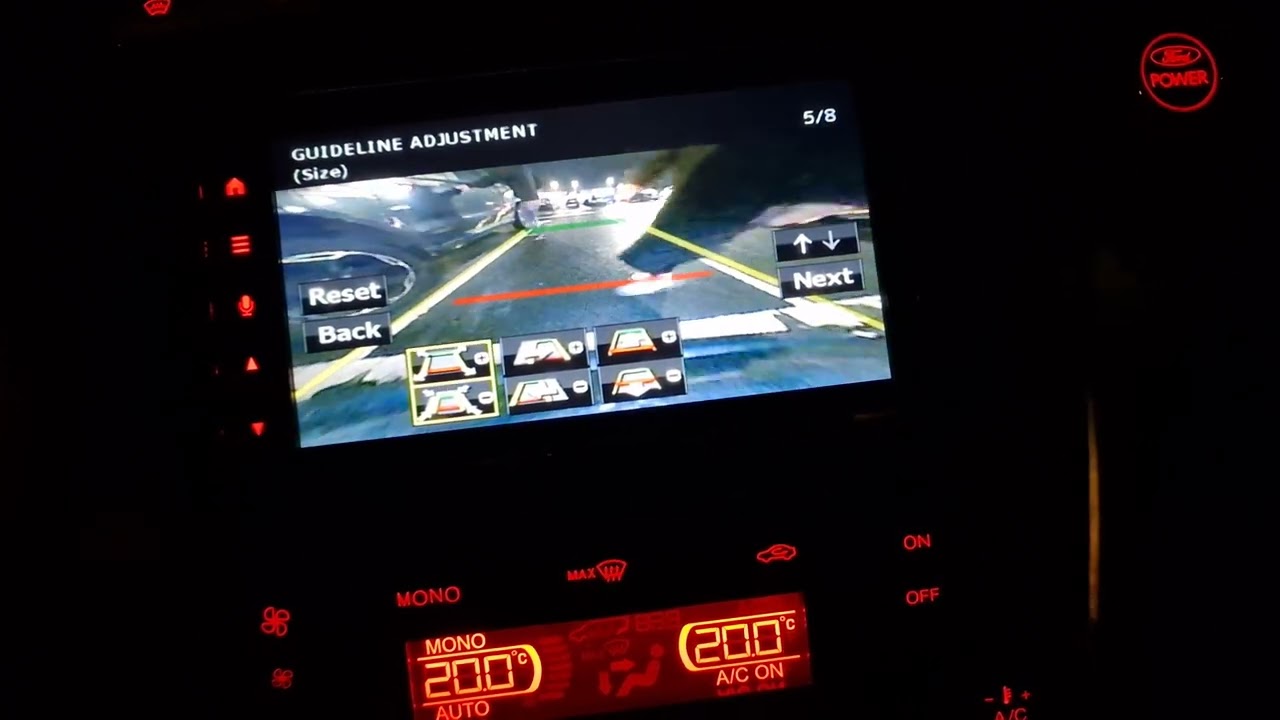 Kenwood CMOS 320 reversing backup camera parking line settings.
