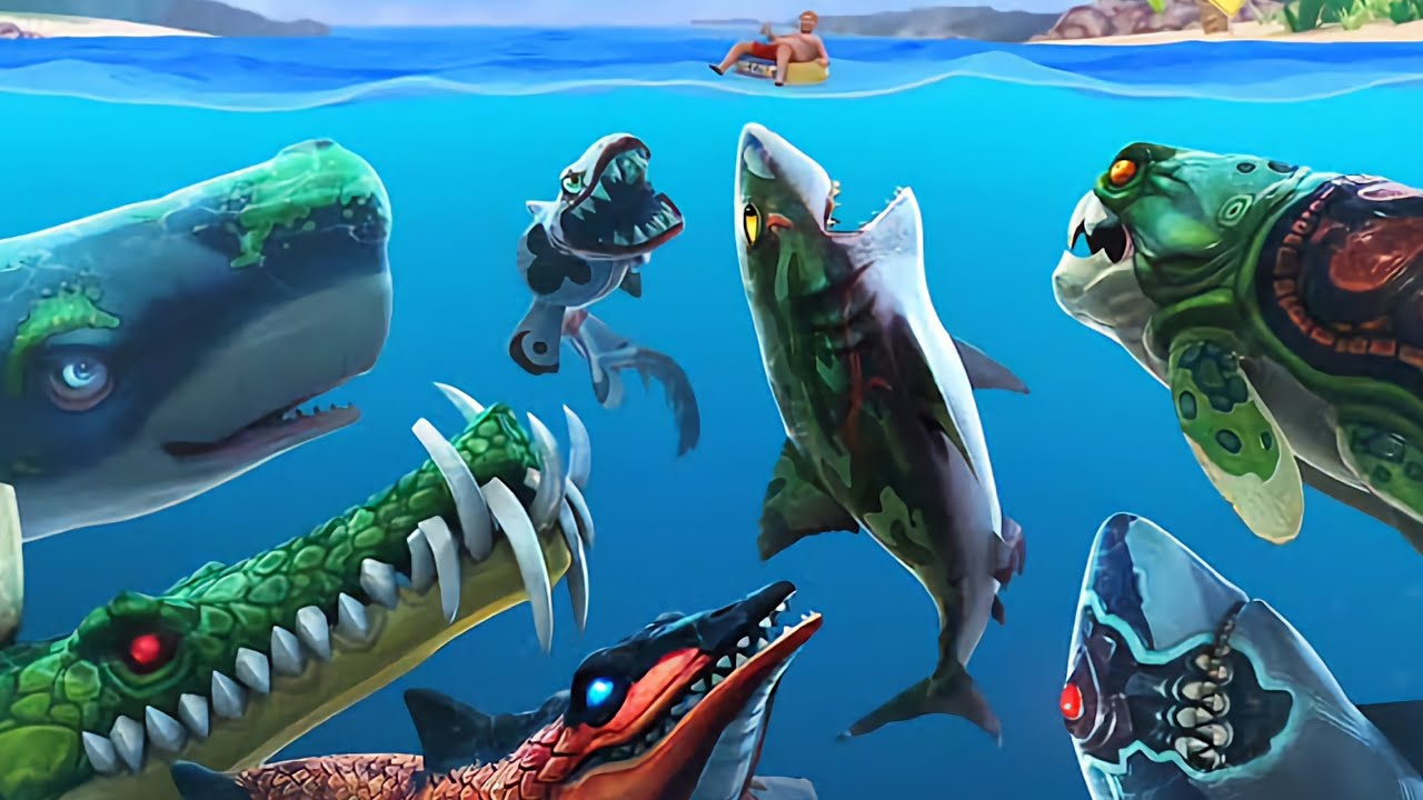 Hungry Shark Evolution All 27 Sharks Unlocked & All Skin Unlocked + New ...