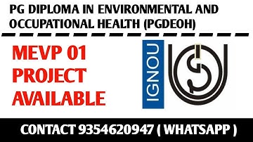 MEVP 01 Ignou Project / Ignou PGDEOH Project submission / MEVP 01 Project Work