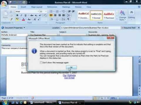 Word 2007 Protecting and Sharing Documents