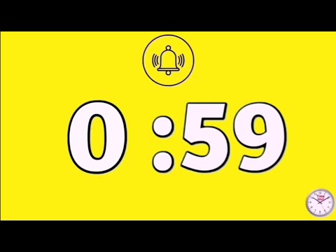 1 Minute Timer Yellow Background Simple Clear Time With Alarm