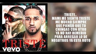 Triste  - Bryant Myers ✘ Bad Bunny (Video Letra)