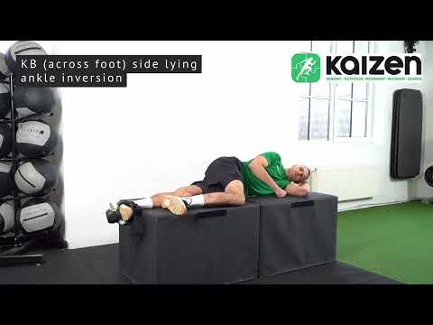 KB (across foot) side lying ankle inversion