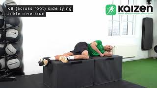 KB (across foot) side lying ankle inversion