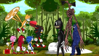 Siren Head , Cartoon Cat , Costume Man, Bridge Worm Vs Team Sonic. Animation Drawing Cartoon 2 . P1