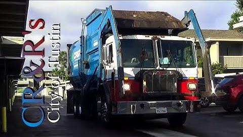 CR&R Peterbilt 520 "Tustin" Amrep Front Loader Dumping Dumpsters 