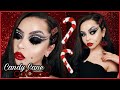 Goth Inspired Candy Cane Cut-Crease Holiday Look | Sydney Nicole