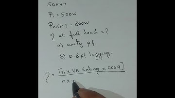 Transformer  | Calculation of  Efficiency at full load | UPF | 0.8 Lagging pf