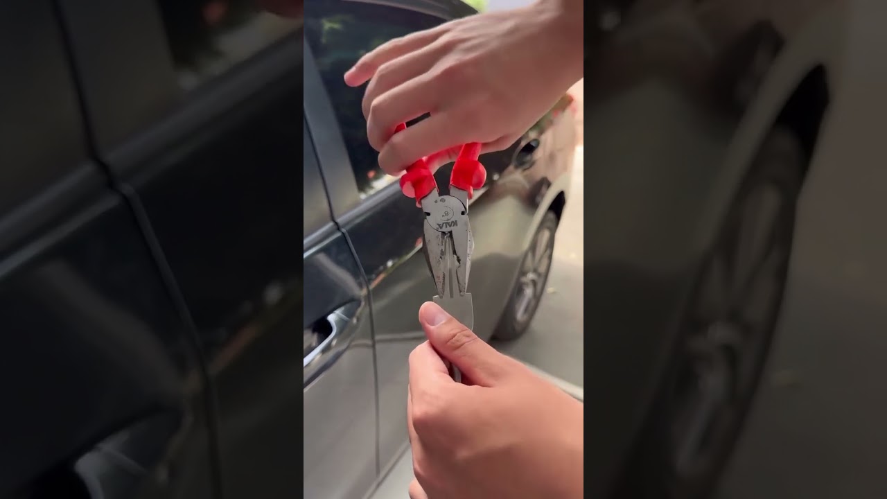 Puse un tenedor en la puerta de mi auto y miré lo que pasó. Los cerrajeros no quieren...