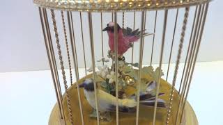 Vintage Reuge double singing bird cage automaton