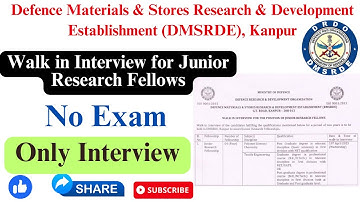 DRDO Recruitment 2023 for Junior Research Fellowship || Only Interview || Vacencygate ||