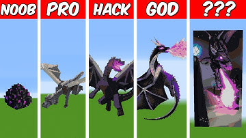 ENDER DRAGON Pixel Art Build in Minecraft ! Noob vs Pro vs Hacker vs God - Minecraft Animation