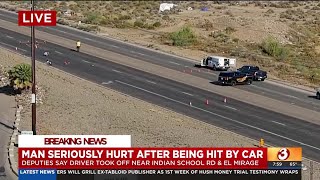 Man seriously hurt after being hit by a car in the West Valley