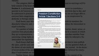Freedom Constitution Deep Dive: Article 1 Sections 3-4