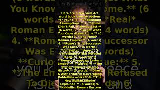 The rise of the Roman Empire in the East - clip from Lex Fridman Podc...