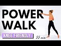 🔥55 Min KNEE FRIENDLY POWER WALK🔥FAT BURNING CARDIO &amp; TONING🔥ALL STANDING🔥NO JUMPING🔥