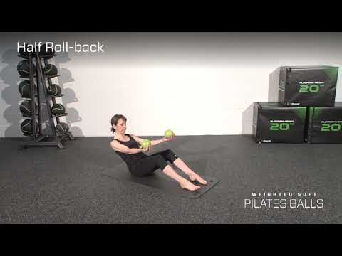 6 WEIGHTED SOFT PILATES BALLS HALF ROLL BACK