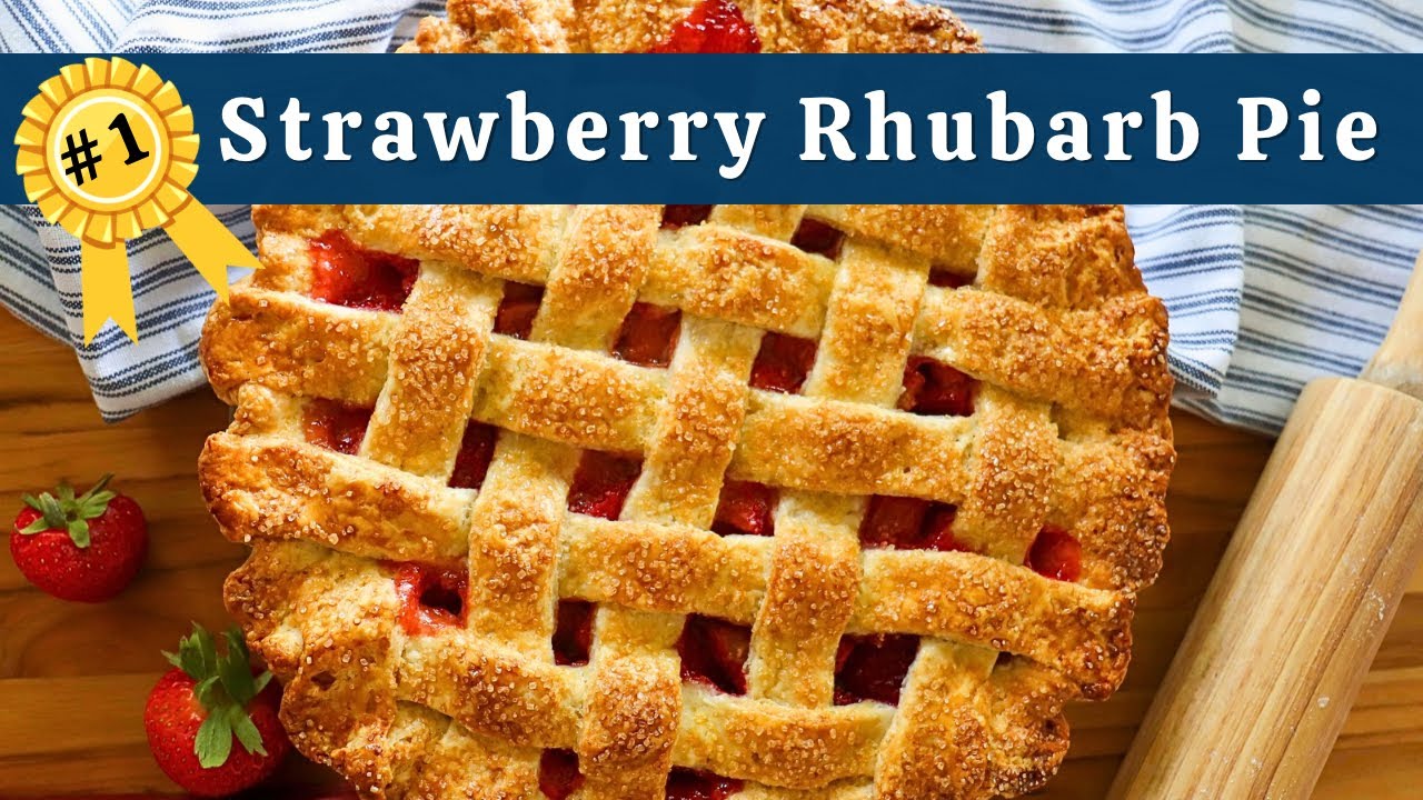 Strawberry Rhubarb Pie with Homemade Crust | Easy Tutorial 🍓