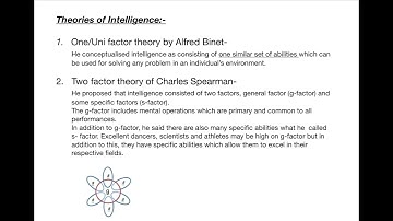 Uni factor theory by Alfred Binet and Two factor theory of Charles Spearmen