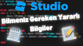 Roblox Studio | Bilmeniz Gereken Yararlı Bigliler | Türkçe