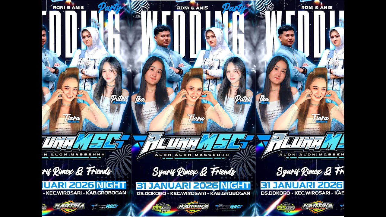 LIVE ALUNA MUSIC ( Alon Alon Massehhh ) Syarif Rimex & Friends || Party RONI & ANIS || KartikaHDPRO