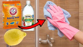 How To Clean a Glass Shower Doors Naturally (REMOVE HARD WATER STAINS | SOAP SCUM)