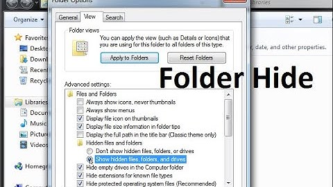 How to Hide And Unhide Folders In Window 7  Urdu / Hindi