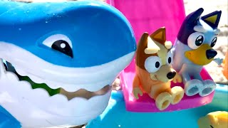BLUEY Shark attack ‼️ Bluey toys pretend play | the beach