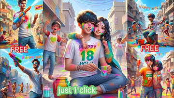 Happy holi ai photo editing 2024 | happy holi ai image kaise banaye | bing image creator tutorial