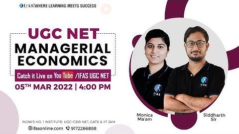 UGC NET Managerial Economics | IFAS