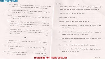 B.com 2nd Year - Income Tax & Auditing [Part-A] 2019 Latest Question Paper [SOL]