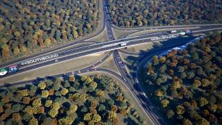 Overhead view of Maine's first SPUI - Exit 80, Lewiston