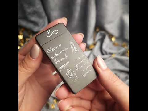 Запальничка з індивідуальним гравіюванням для чоловіка "Fire" стильна електрична USB, видео 1