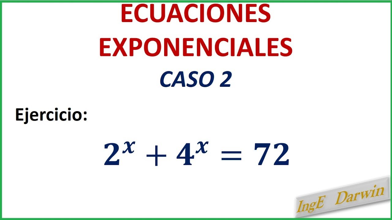 ECUACIONES EXPONENCIALES /CASO 2 (cambio de variable)