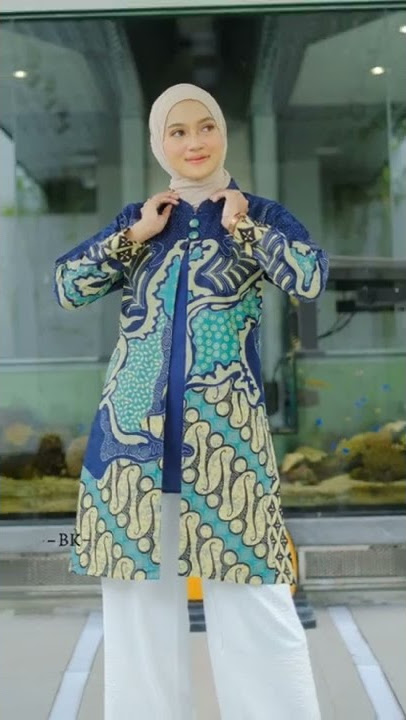 tunik batik wanita modern terbaru untuk kerja kantor, acara pernikahan dan acara resmi lainnya