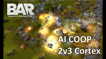 Beyond All Reason AI Coop 2v3 Cortex (Hard AI with 100% Resource Bonus) RTS