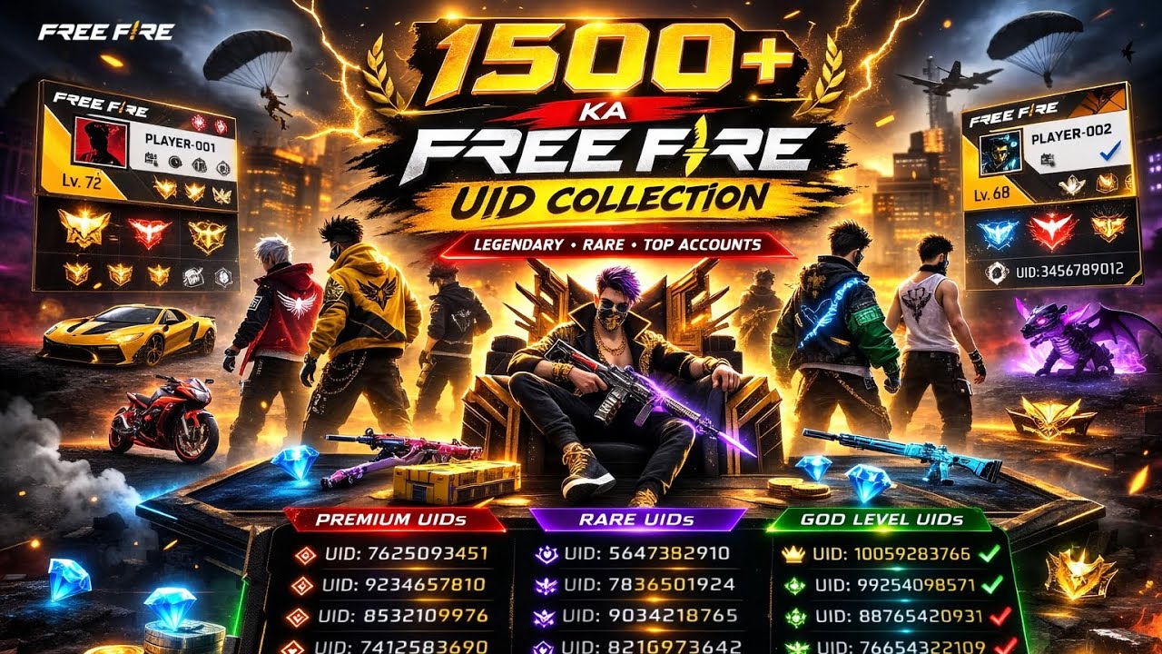 1500 ka free fire UID collection