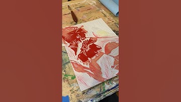 Rolling Ink onto a Linoleum Block