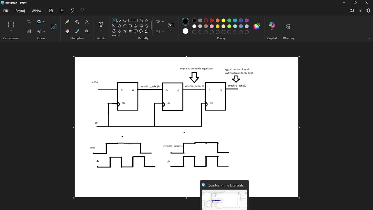 Kod HCSR04 plus wstęp do Quartusa
