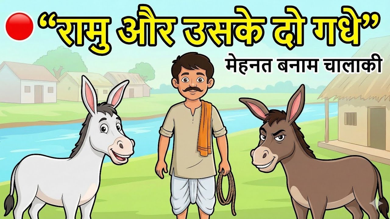 मेहनत की जीत – रामू के दो गधे की कहानी Hindi story /Hindi kahaniyan /Hindi cartoon /fairy tale story