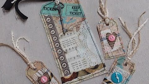 Mixed Media Layered Map Tags for Junk Journals
