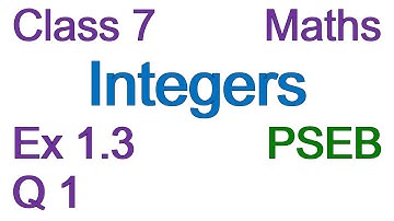 Q1 | Ex 1.3 | Class 7 | Chapter 1 | Integers | PSEB | Maths