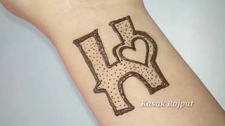 H letter tattoo mehndi design for wrist |