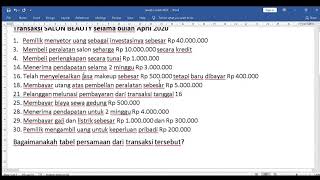 Cara Mencatat Transaksi Pada Tabel Persamaan Dasar Akuntansi Cara Mencatat Transaksi Pada Tabel Persamaan Dasar Akuntansi